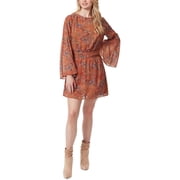 Jessica Simpson Womens Amella Chiffon Metallic Fit & Flare Dress