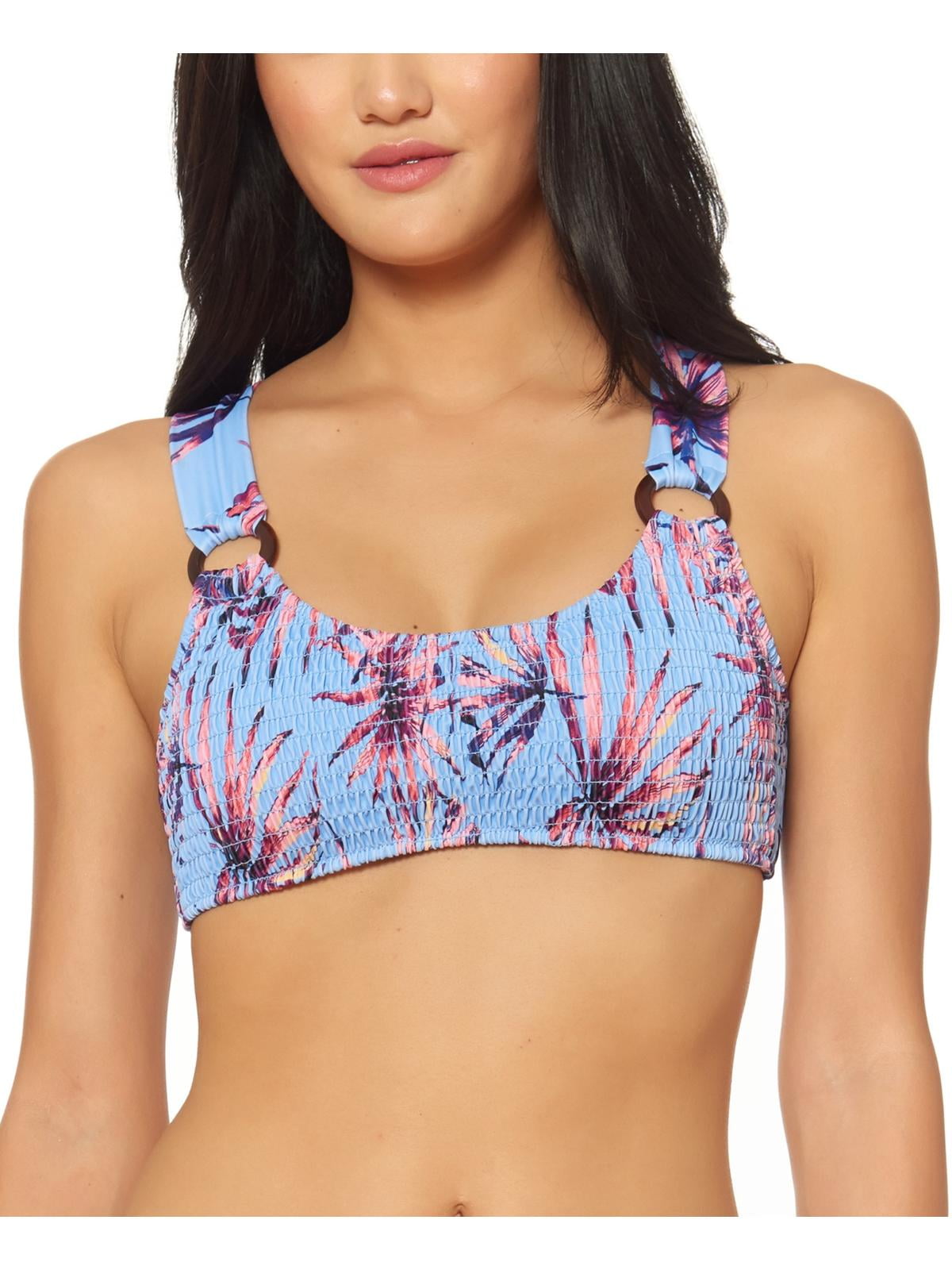 Jessica Simpson FLAX MULTI Floral Rendevous Halter Swim Top