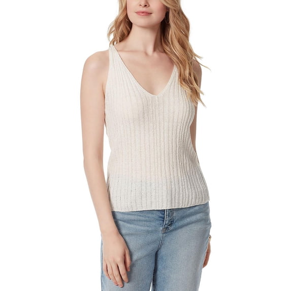Jessica Simpson Womens Edith Knit Racerback Tank White S