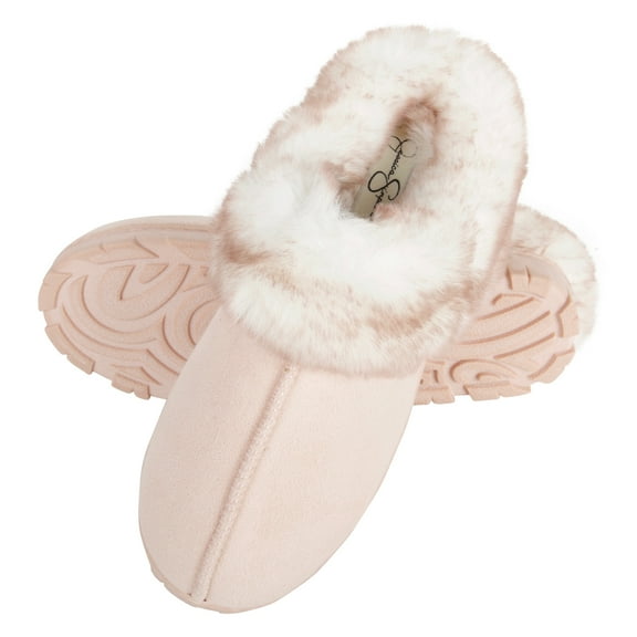 Jessica Simpson Womens Fluffy Clog Slipper with Memory Foam