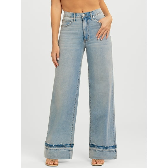Jessica Simpson Women's and Women's Plus Freesia Wide Leg Jeans, 30", 32", and 34" Inseams, Sizes 2-24W