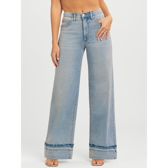 Jessica Simpson Women's and Women's Plus Freesia Wide Leg Jeans, 30", 32", and 34" Inseams, Sizes 2-24W
