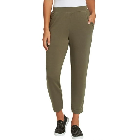 Jessica Simpson Women's French Terry Pants, Olive Green, XXL