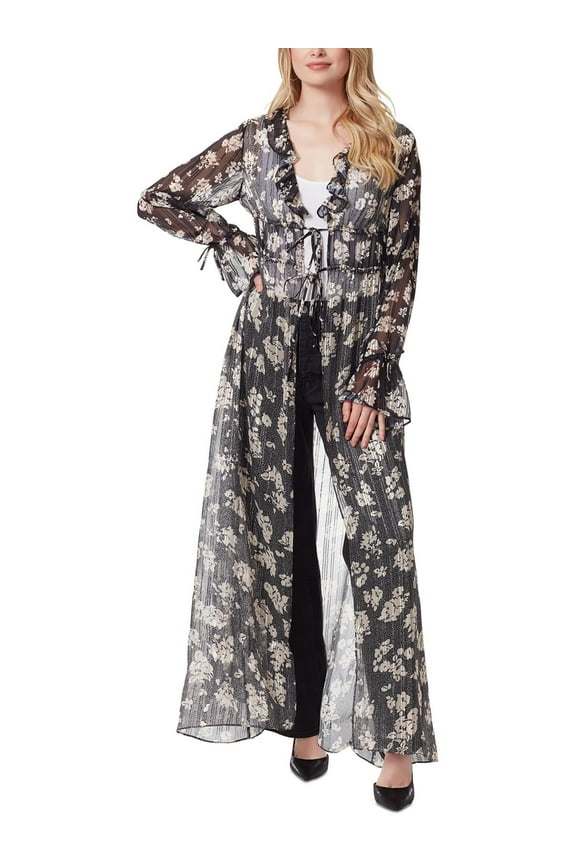 Womens Gaia Chiffon Metallic Kimono