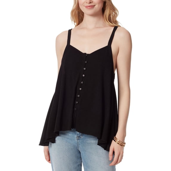 Jessica Simpson Womens Gwen Hi-Low Button-Down Tank Top