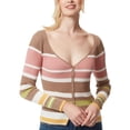 thumbnail image 1 of Jessica Simpson Womens Hollie Striped Button-Down Cardigan Sweater, 1 of 3