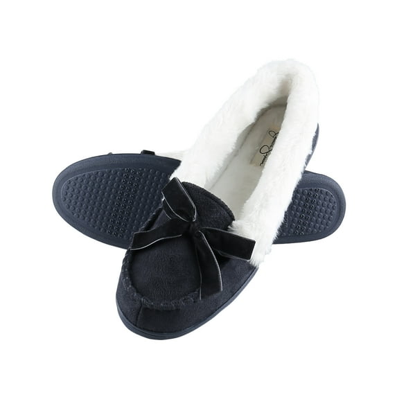 Jessica Simpson Womens Jessica Simpson Girls Micro Suede Moccasin Indoor Outdoor Slipper Shoe
