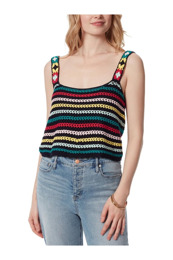 Womens Kerian Striped Knit Square-Neck Tank Top