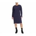 thumbnail image 1 of Jessica Simpson Womens Long Sleeve Fleece Dress Blue Large, 1 of 3