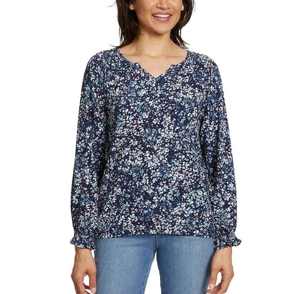 Jessica Simpson Women's Split Neck Print Blouse, Sizes S-XXL