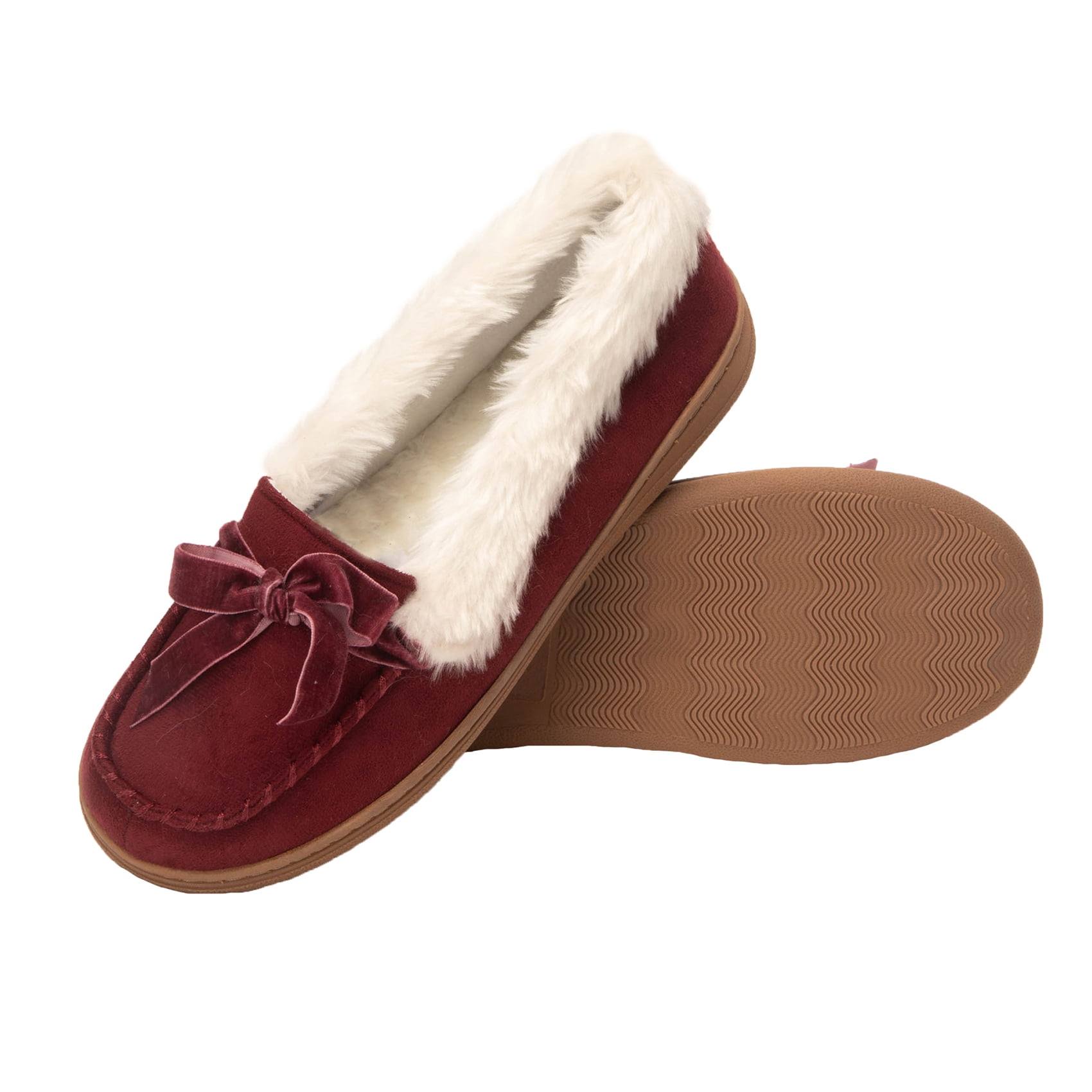 Jessica Simpson Womens Micro Suede Moccasin Indoor Outdoor Slipper Shoe