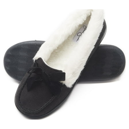 Jessica Simpson Womens Micro Suede Moccasin Indoor Outdoor Slipper Shoe
