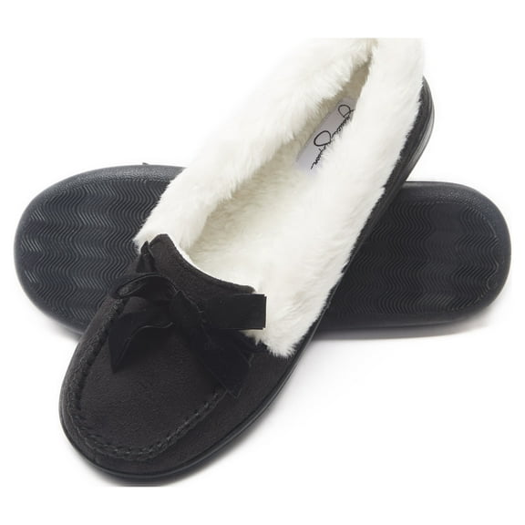 Jessica Simpson Womens Micro Suede Moccasin Indoor Outdoor Slipper Shoe