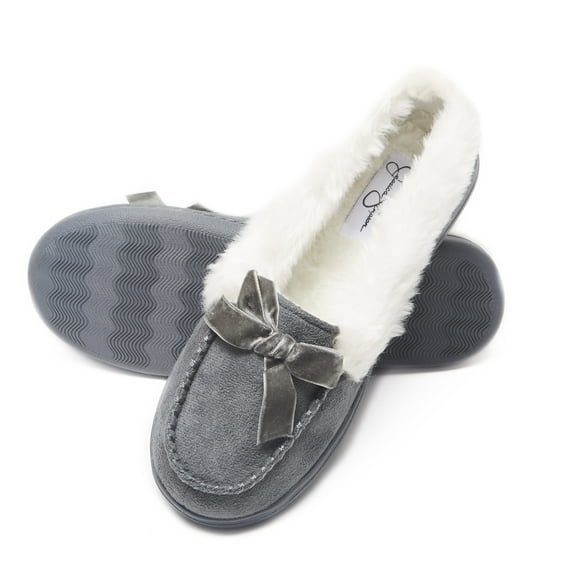 Jessica Simpson Womens Micro Suede Moccasin Indoor Outdoor Slipper Shoe