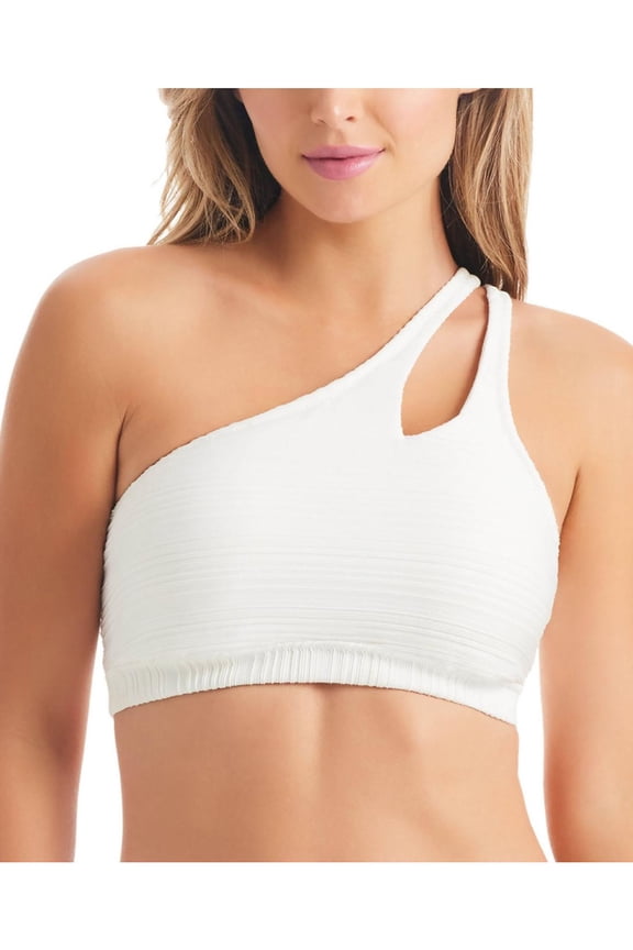 Womens One Shoulder Ribbed Bikini Swim top