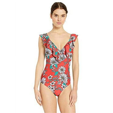 Jessica Simpson Womens Oopsy Daisy One Piece Swimsuit