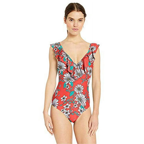 Jessica Simpson Womens Oopsy Daisy One Piece Swimsuit