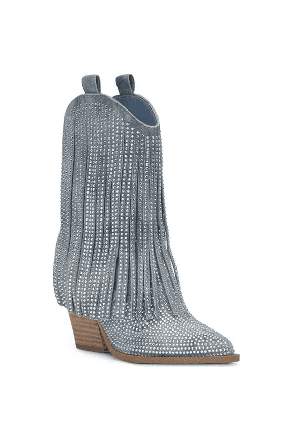 Paredisa Fringe Bootie in Denim Blue