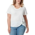 thumbnail image 1 of Jessica Simpson Womens Plus Knot Front Crewneck Blouse, 1 of 1