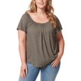 thumbnail image 1 of Jessica Simpson Womens Plus Ribbed Scoop-Neck Pullover Top, 1 of 1