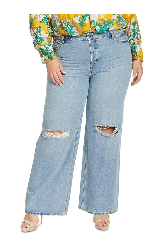 Womens Plus Soulmate Relaxed High Rise Wide Leg Jeans