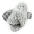thumbnail image 1 of Jessica Simpson Womens Plush Cross Band Plush Memory Foam Slide Slipper, 1 of 9