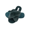 thumbnail image 1 of Jessica Simpson Womens Plush Cross Band Plush Memory Foam Slide Slipper, 1 of 8