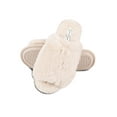 thumbnail image 1 of Jessica Simpson Womens Plush Faux Fur Fuzzy Slide On Open Toe Slipper with Memory Foam, 1 of 9