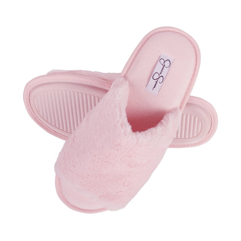 Jessica simpson slippers faux fur hot sale