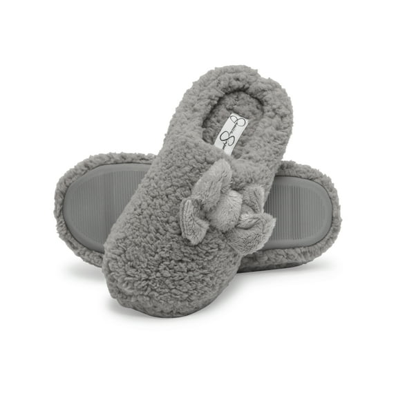 Jessica Simpson Womens Plush Marshmallow Slide On House Slipper Clog with Memory Foam