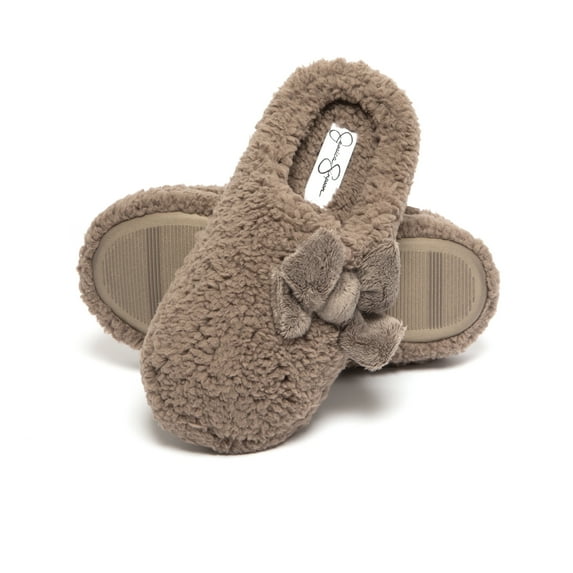 Jessica Simpson Womens Plush Marshmallow Slide On House Slipper Clog with Memory Foam