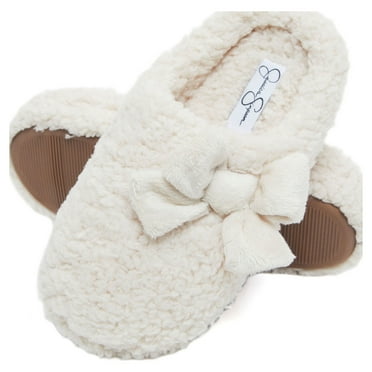 Jessica Simpson Womens Plush Marshmallow Slide On House Slipper Clog with Memory Foam