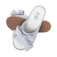 thumbnail image 1 of Jessica Simpson Womens Plush Open Toe Slide On House Slipper with Bow, 1 of 9
