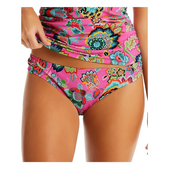 Jessica Simpson Womens Printed Hipster Swim Bottom Separates Pink L