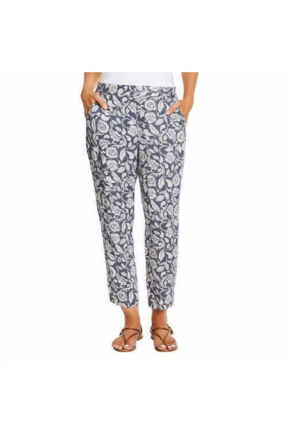 Womens Printed Pull-on Pant | Blue Floral, X-Small