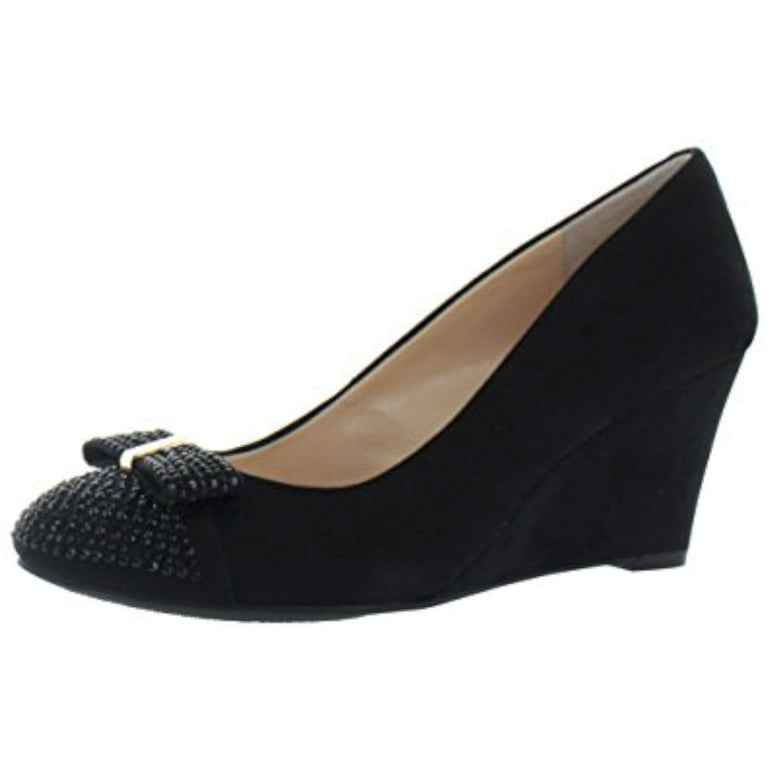 Jessica Simpson Womens Sammi Closed Toe Wedge Pumps Black Size 6