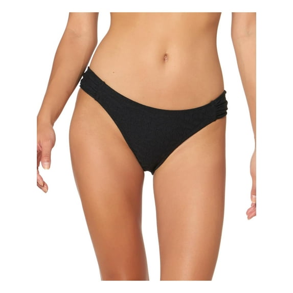 Jessica Simpson Womens Shirred Hipster Swim Bottom Separates Black M