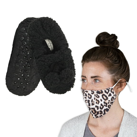 Jessica Simpson Womens Soft Cozy Machine Washable Anti-Slip Slipper Socks