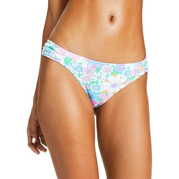 Jessica Simpson Womens Textured Hipster Swim Bottom Separates Blue M