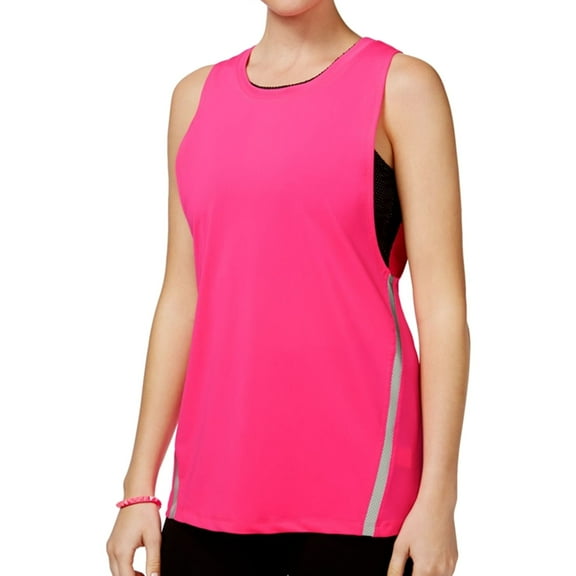 Jessica Simpson Womens The Warmup Layered Tank Top, Pink, Juniors, X-Large