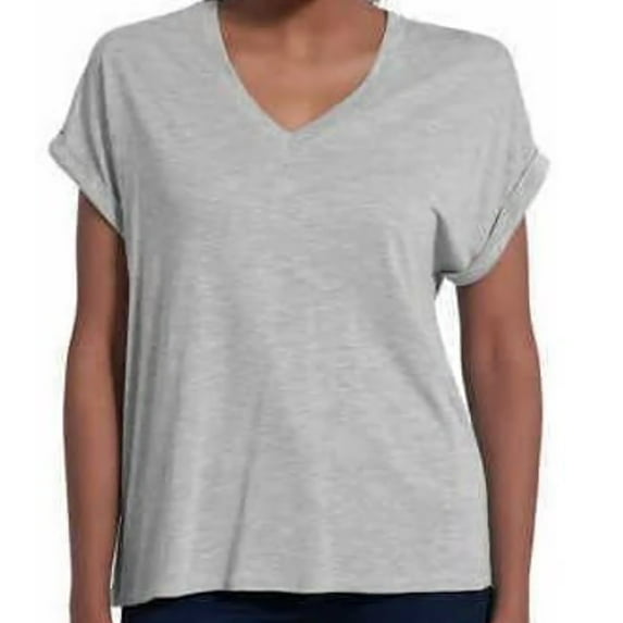 Jessica Simpson Womens V-Neck Soft Jersey Knit Top Size-X-Small Color-Heather Gray