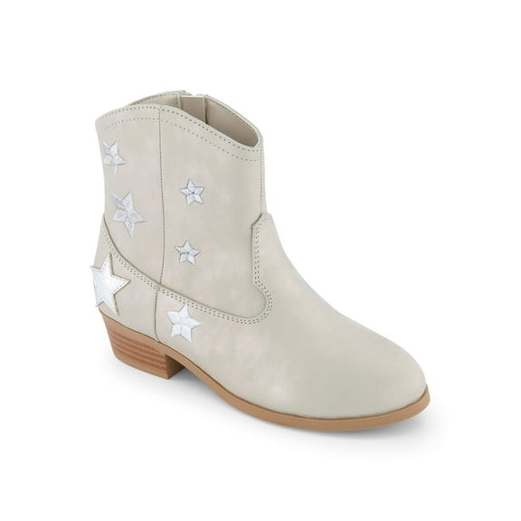 Jessica Simpson Youth Girls Silver White Stars Block Heel Boot