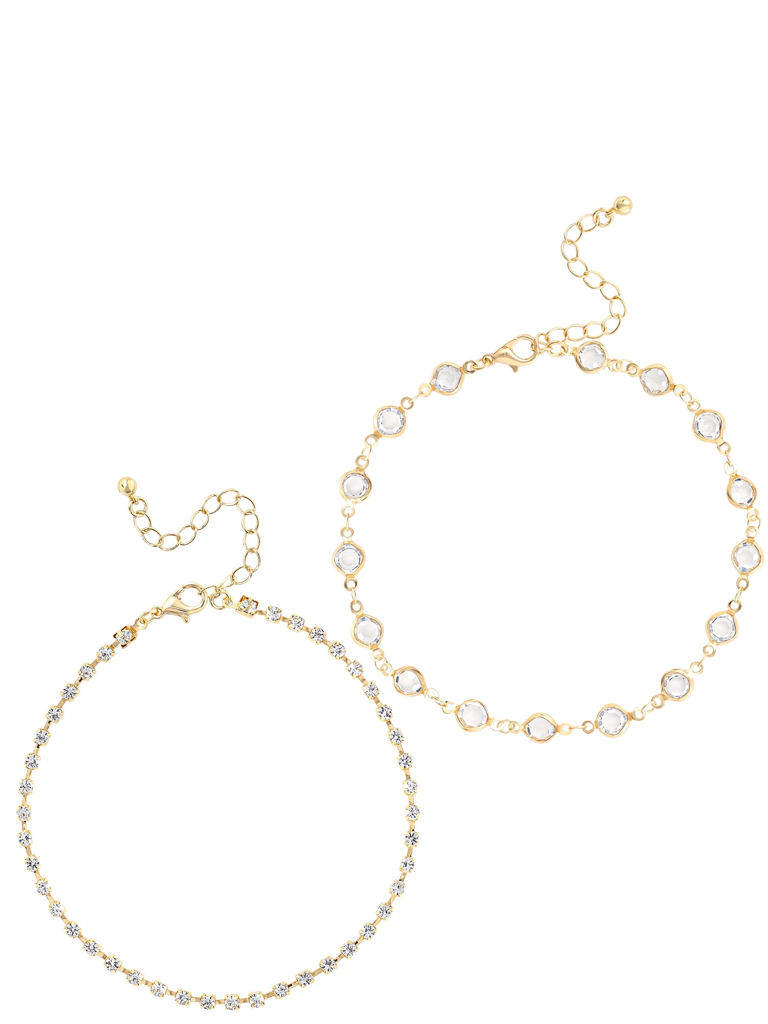 JESSICA SIMPSON gold tone Anklet Set, Set of 3