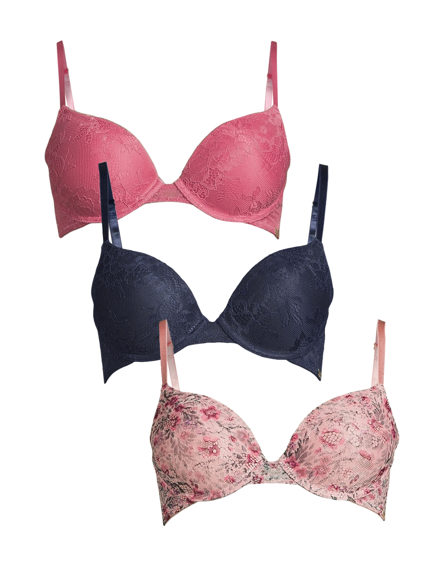 Jessica SimpsonWomen's Allover Lace Push-up Bra 3 Pack - image 1 of 3