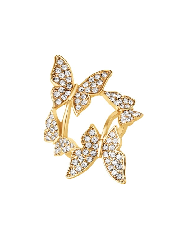 Women's Rhinestone Butterfly Ring