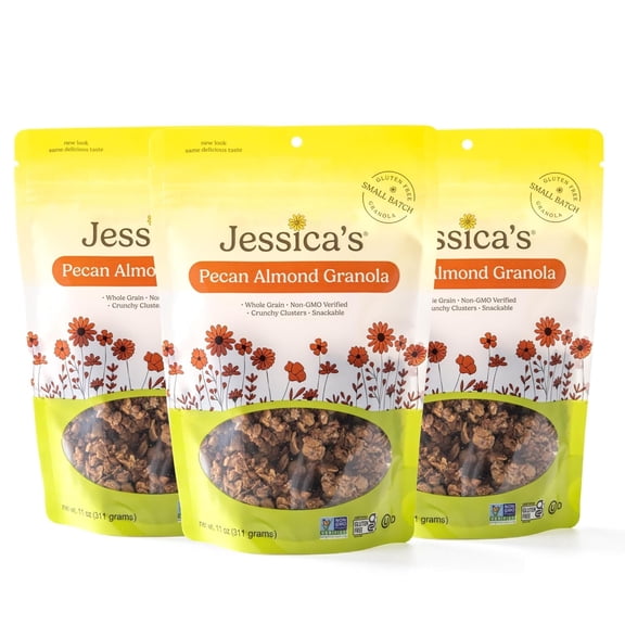 Jessica's Natural Foods Gluten-Free Pecan Almond Granola - 11oz (Pack of 3)