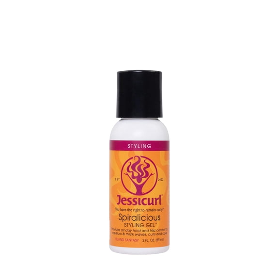 Jessicurl Spiralicious Styling Gel, Island Fantasy 2 fl oz. Provides All Day Hold and Frizz Control for Medium & Thick Waves, Curls and Coils