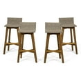 thumbnail image 1 of Jessie Brea Outdoor Wood & Wicker Barstools (Set of 4), Light Brown and Teak, 1 of 9