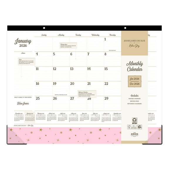 Jessie James Decker for Blue Sky Monthly Desk Pad (22" x 17") Bailee Pink 12-M (Jan 2026 - Dec 2026)
