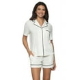 thumbnail image 1 of Jessie Pajama Short Set | Felina | 2 Piece Pajama Set (Whisper White, Large), 1 of 3